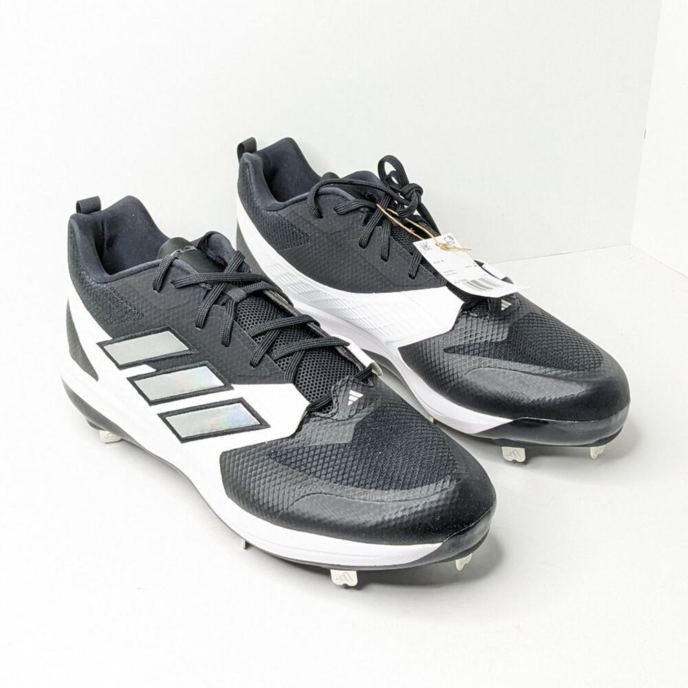 Adidas Icon 8 Baseball Cleats, Black/White, Men's 17